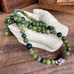 🆕🆕✨JADE STONE BEAD MALA NECKLACE WRAP BRACELET